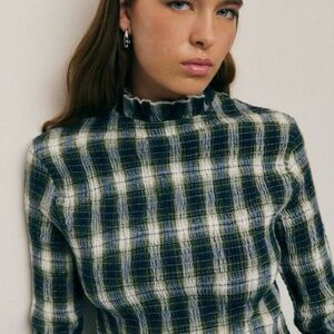 Plaid High Neck Top
